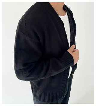knit zipper cardigan