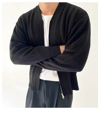 knit zipper cardigan