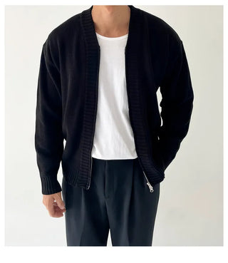 knit zipper cardigan