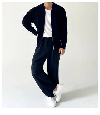 knit zipper cardigan