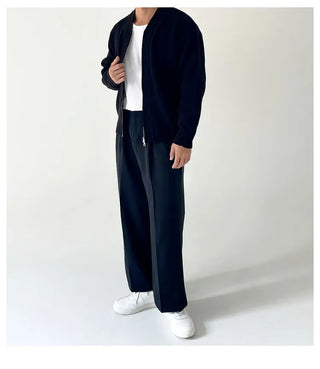 knit zipper cardigan