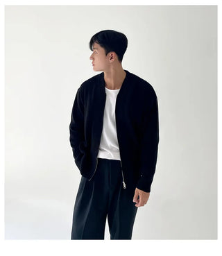 knit zipper cardigan