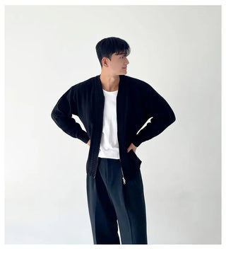 knit zipper cardigan