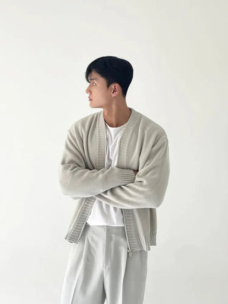knit zipper cardigan