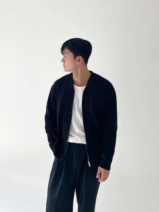 knit zipper cardigan