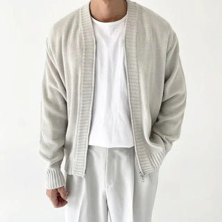 knit zipper cardigan