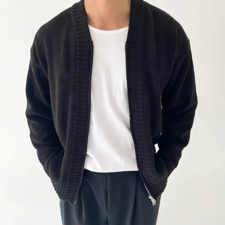 knit zipper cardigan