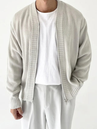 knit zipper cardigan