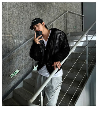 black mesh sweater