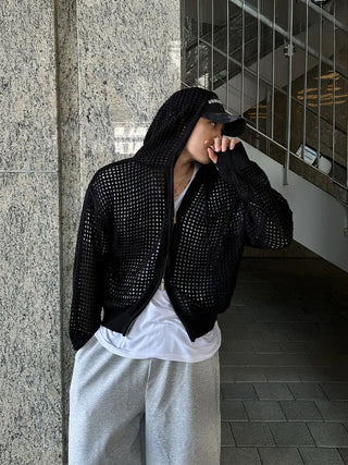 black mesh sweater