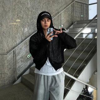 black mesh sweater