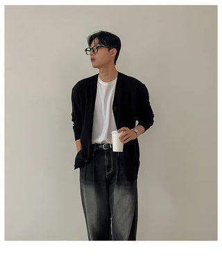 black knit cardigan