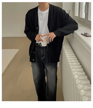 black knit cardigan