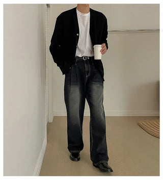 black knit cardigan