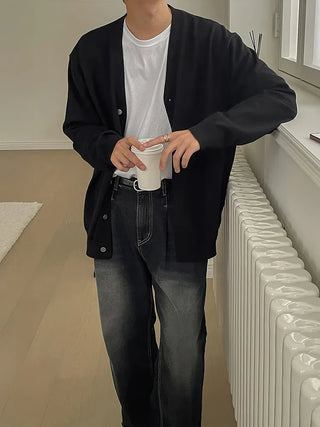 black knit cardigan