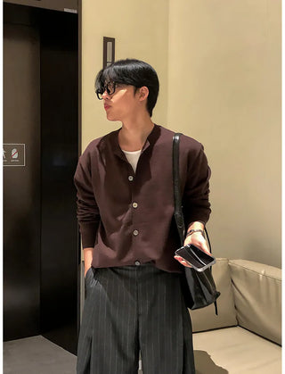 brown cardigan
