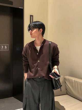 brown cardigan
