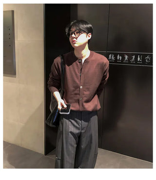 brown cardigan