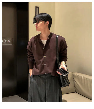 brown cardigan