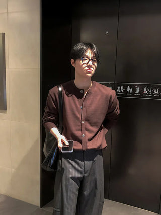 brown cardigan