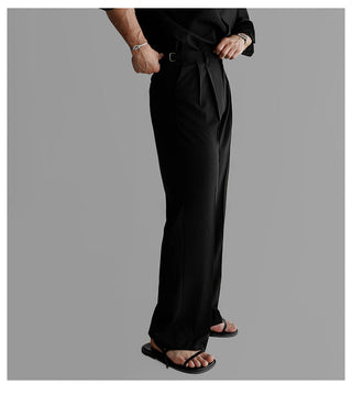 black draped pants