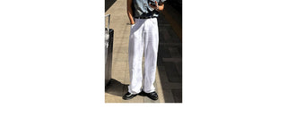 linen straight pants