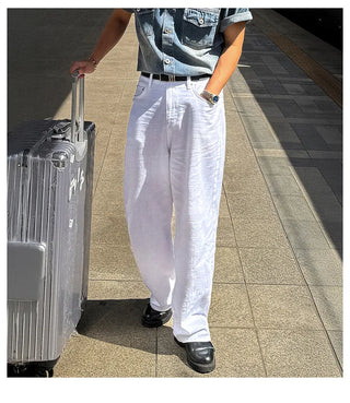 linen straight pants