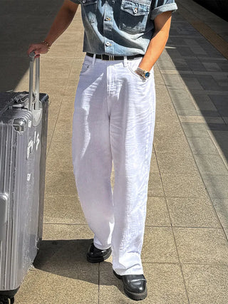 linen straight pants