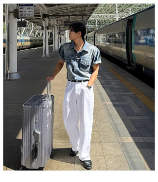 linen straight pants