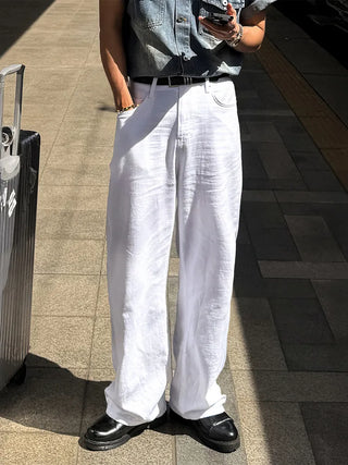 linen straight pants