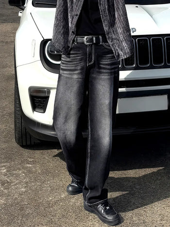 black washed jeans