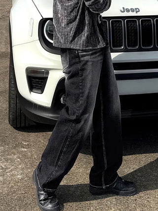 black washed jeans