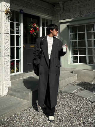 black wool coat