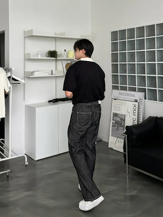 black washed jeans