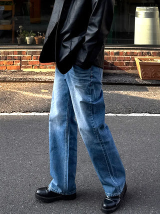 blue washed jeans