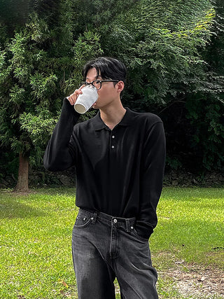 black polo shirt