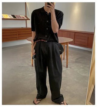 black draped pants