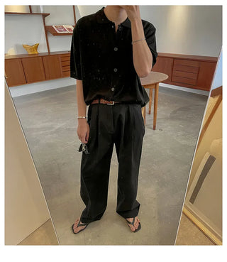 black draped pants
