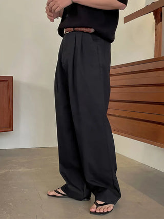 black draped pants