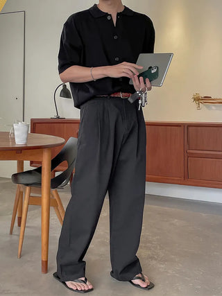 black draped pants