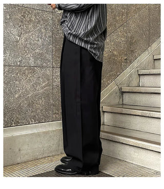 black pleated pants