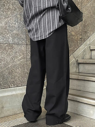 black pleated pants