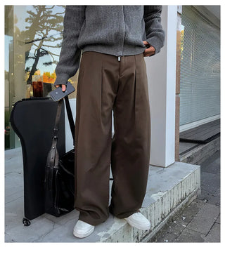 pleated casual pants