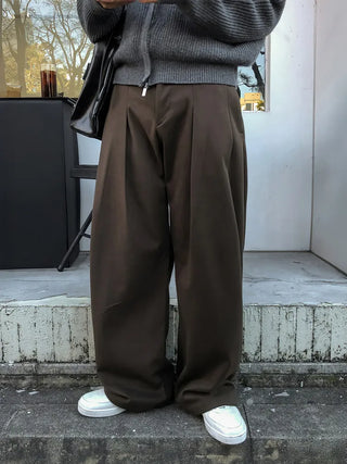 pleated casual pants