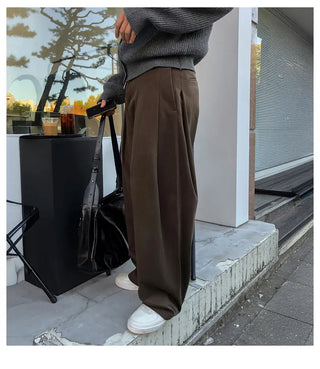 pleated casual pants