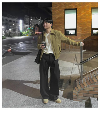 pleated casual pants