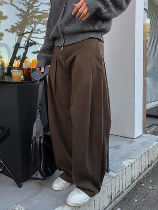 pleated casual pants