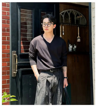 V-neck long tee