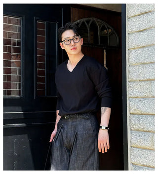 V-neck long tee