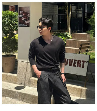V-neck long tee